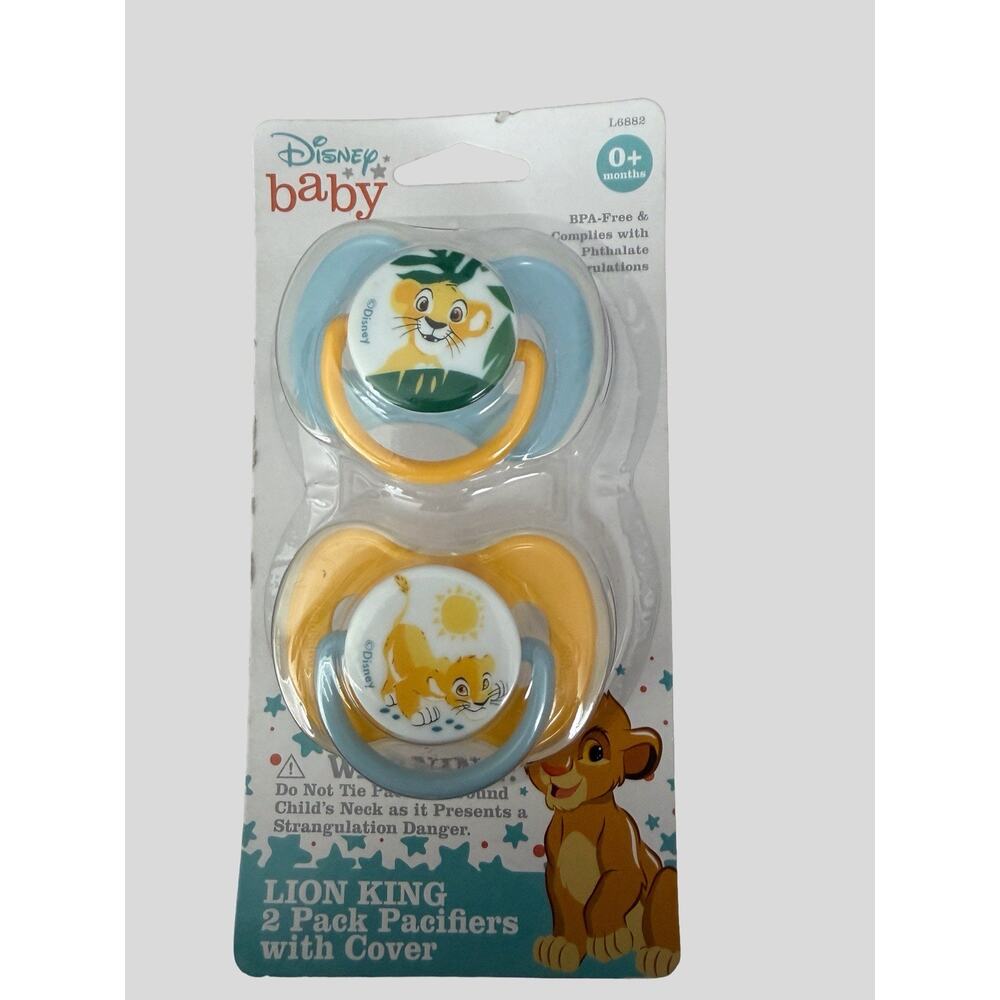 Disney Baby Lion King Pacifiers 2 Pack with Cover BPA Free 0+ Months Simba